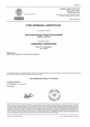 ATV61-71 plus-Marine Bureau Veritas 90 -800 kW Certificate